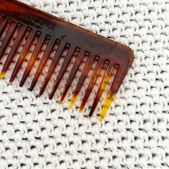 Lancome Brown Tortoise Wide Tooth Detangling Comb 6" Y2K Rare HTF - Picture 3 of 4